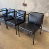 Set of Four Vintage Black Leather Brenda Armchair By Antonio For Flexform