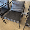 Set of Four Vintage Black Leather Brenda Armchair By Antonio For Flexform