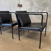 Set of Four Vintage Black Leather Brenda Armchair By Antonio For Flexform