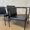 Set of Four Vintage Black Leather Brenda Armchair By Antonio For Flexform