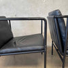 Set of Four Vintage Black Leather Brenda Armchair By Antonio For Flexform