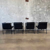 Set of Four Vintage Black Leather Brenda Armchair By Antonio For Flexform
