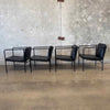Set of Four Vintage Black Leather Brenda Armchair By Antonio For Flexform
