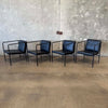 Set of Four Vintage Black Leather Brenda Armchair By Antonio For Flexform