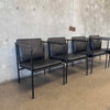 Set of Four Vintage Black Leather Brenda Armchair By Antonio For Flexform