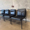 Set of Four Vintage Black Leather Brenda Armchair By Antonio For Flexform