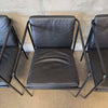 Set of Four Vintage Black Leather Brenda Armchair By Antonio For Flexform