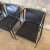Set of Four Vintage Black Leather Brenda Armchair By Antonio For Flexform