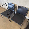 Set of Four Vintage Black Leather Brenda Armchair By Antonio For Flexform