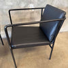 Set of Four Vintage Black Leather Brenda Armchair By Antonio For Flexform