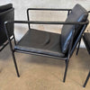 Set of Four Vintage Black Leather Brenda Armchair By Antonio For Flexform
