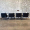 Set of Four Vintage Black Leather Brenda Armchair By Antonio For Flexform