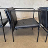 Set of Four Vintage Black Leather Brenda Armchair By Antonio For Flexform