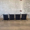 Set of Four Vintage Black Leather Brenda Armchair By Antonio For Flexform