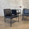 Set of Four Vintage Black Leather Brenda Armchair By Antonio For Flexform