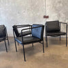 Set of Four Vintage Black Leather Brenda Armchair By Antonio For Flexform
