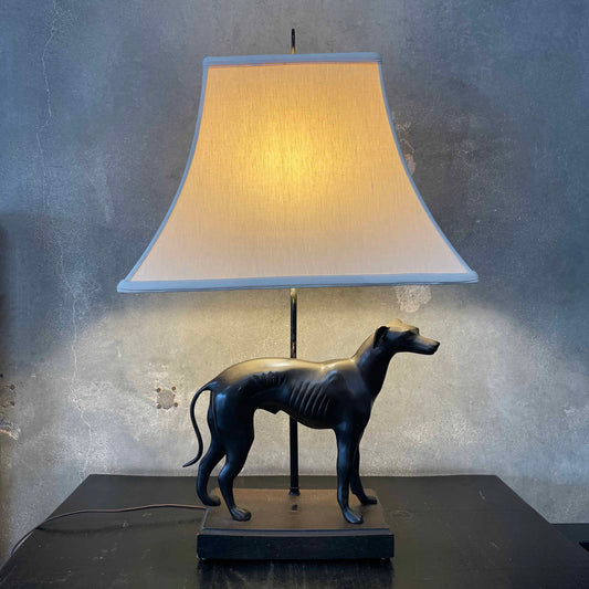 Vintage Bronze Greyhound Lamp Cottage Core French Country