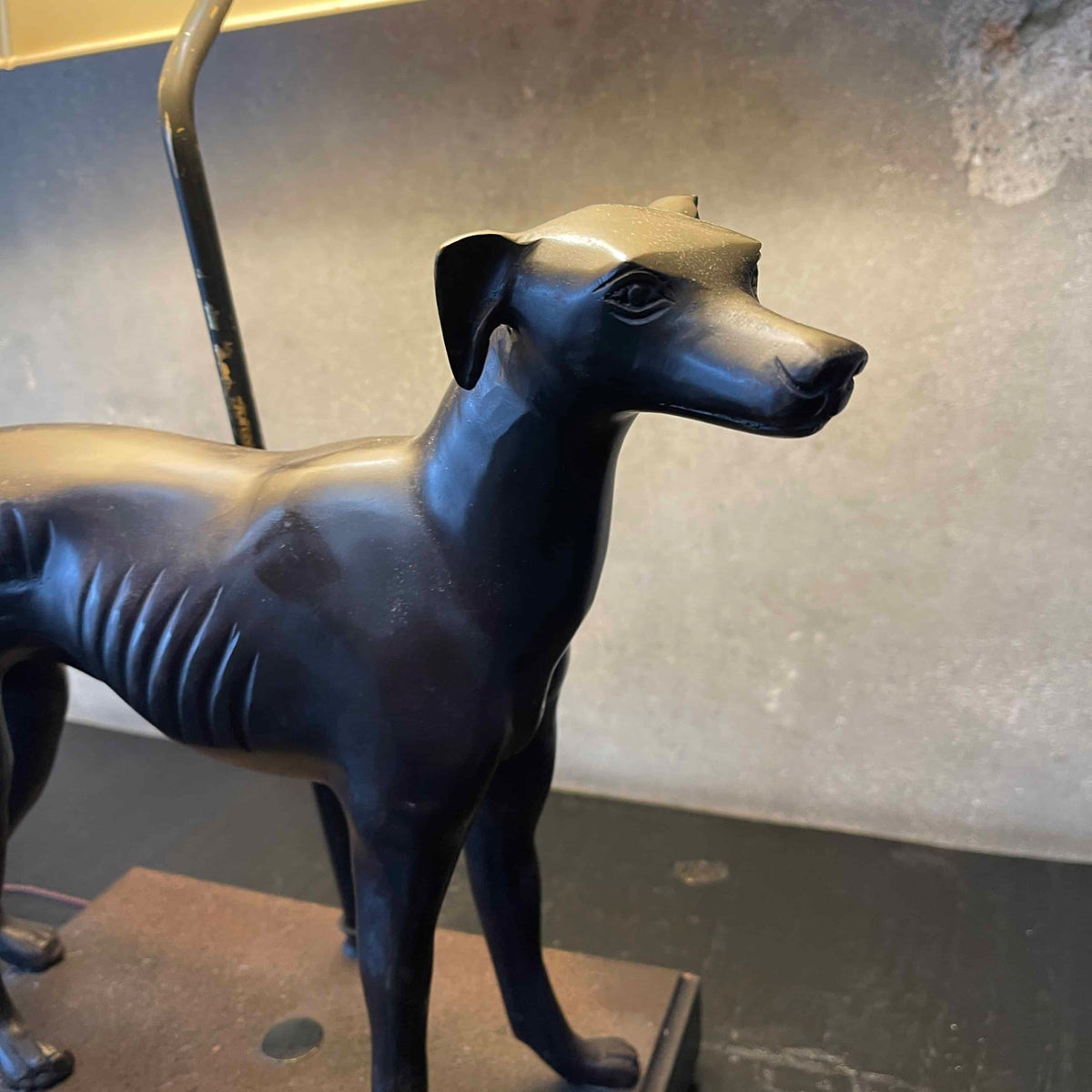 Vintage Bronze Greyhound Lamp Cottage Core French Country