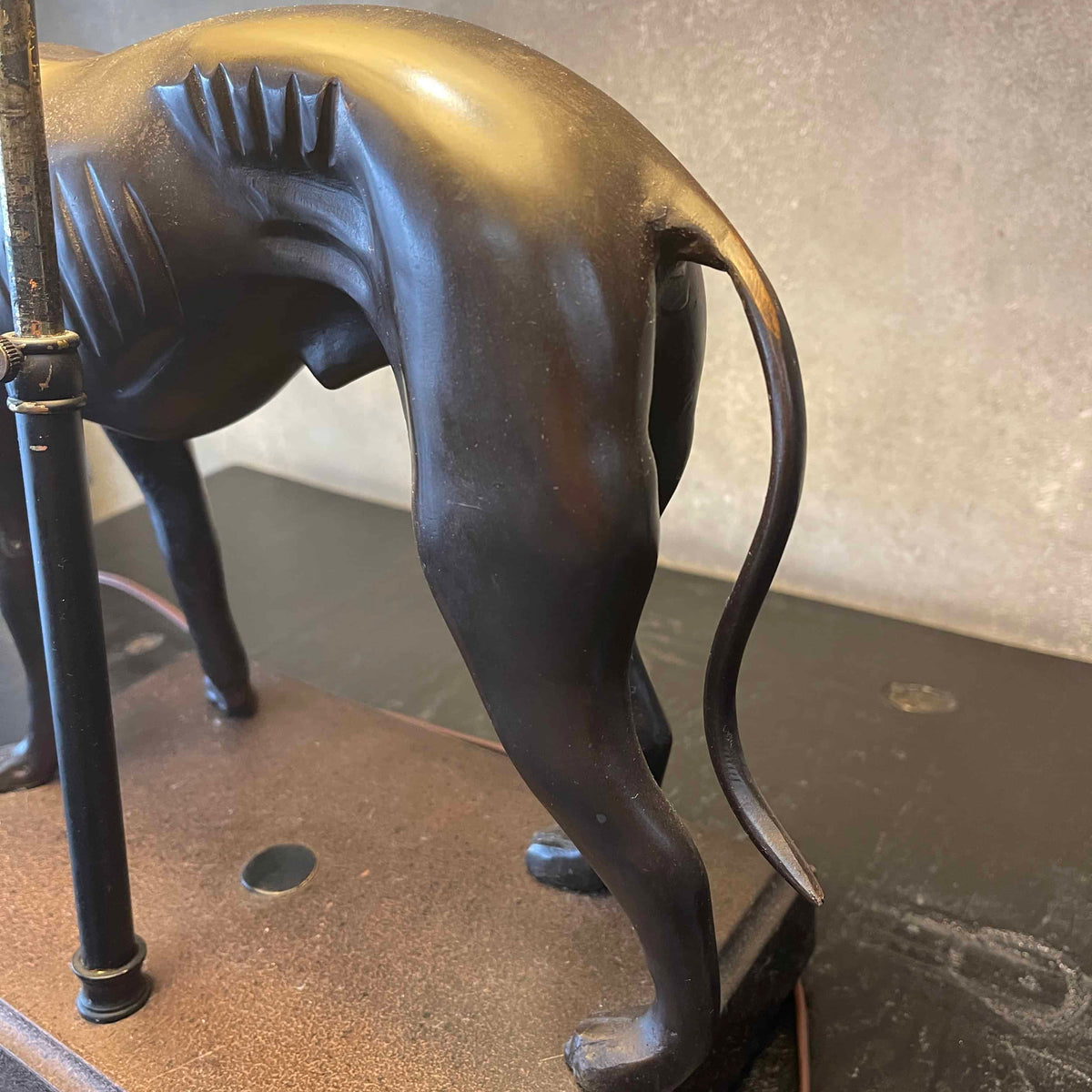 Vintage Bronze Greyhound Lamp Cottage Core French Country