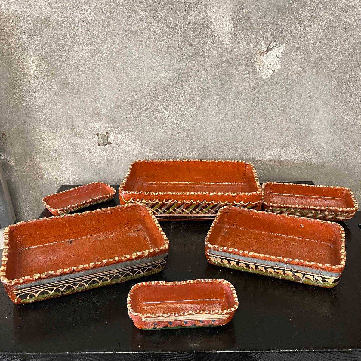 1950's Mexican Barro Platter Set
