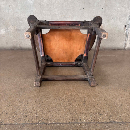 Monterey Furniture Early Old Wood Iron & Leather Chair