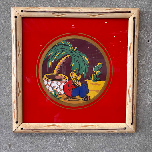 Monterey Style Mexicana Large Painting By Lopez