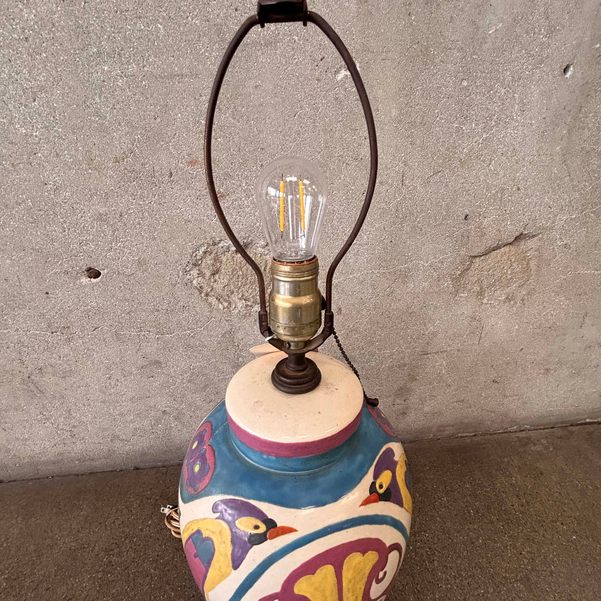 Art Deco Hand Painted "Ginger Jar" Lamp
