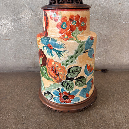 1920's Hand Painted Bauer Era Lamp
