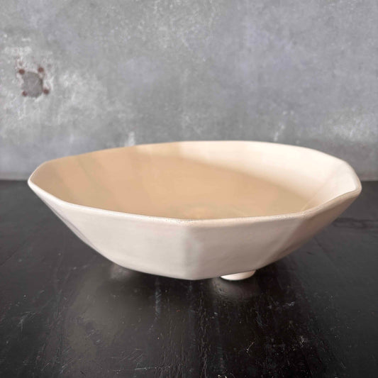 Catalina Island Footed Bowl - Pearly White Glaze