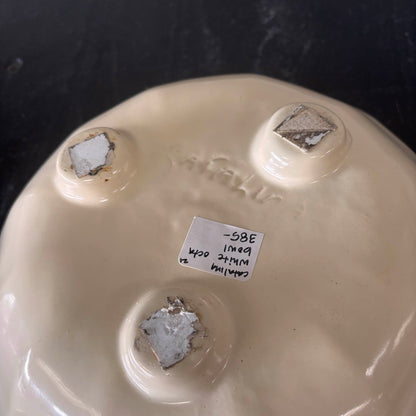 Catalina Island Footed Bowl - Pearly White Glaze