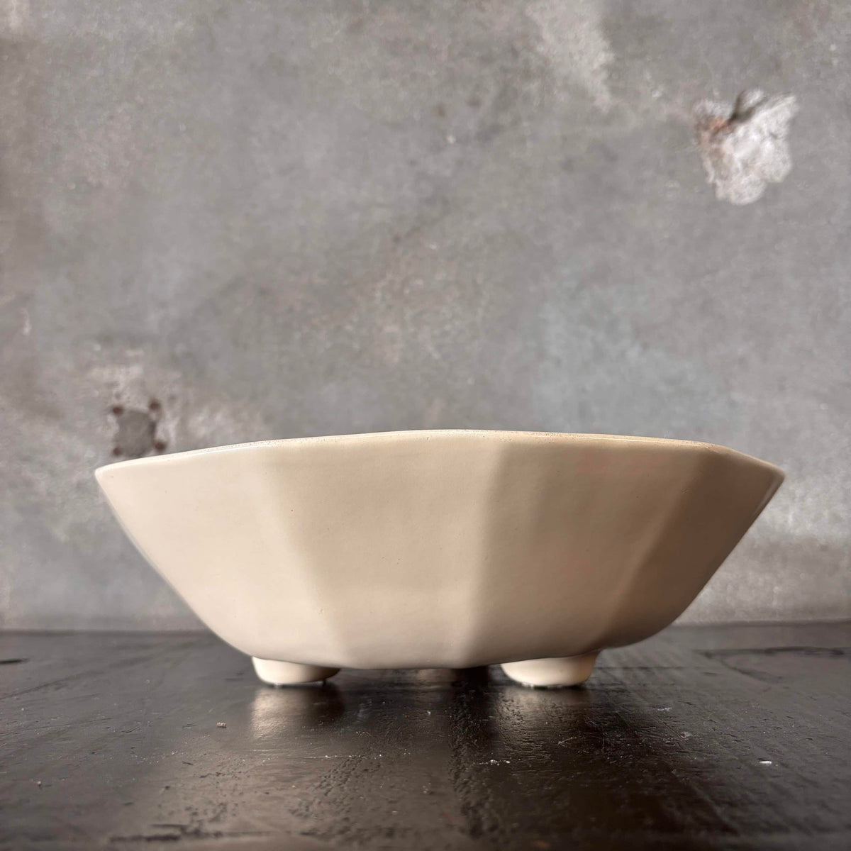Catalina Island Footed Bowl - Pearly White Glaze
