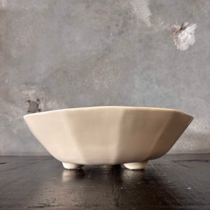 Catalina Island Footed Bowl - Pearly White Glaze