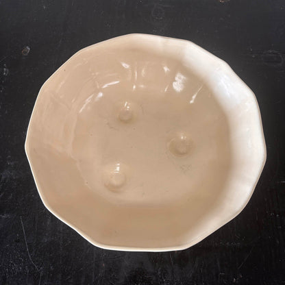 Catalina Island Footed Bowl - Pearly White Glaze