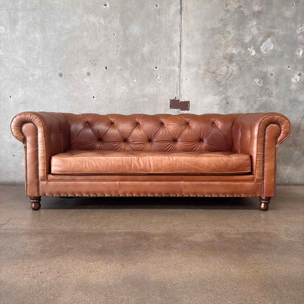 Brown Leather Chesterfield Sofa