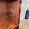 Mid Century Modern Walnut & Glass Hutch Cabinet With Light
