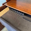 Mid Century Modern Walnut & Glass Hutch Cabinet With Light