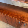 Mid Century Modern Walnut & Glass Hutch Cabinet With Light