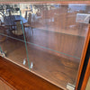 Mid Century Modern Walnut & Glass Hutch Cabinet With Light