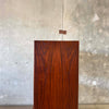 Mid Century Modern Walnut & Glass Hutch Cabinet With Light