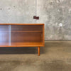 Mid Century Modern Low Glass & Mahogany Shelf Cabinet