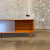 Mid Century Modern Low Glass & Mahogany Shelf Cabinet