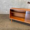 Mid Century Modern Low Glass & Mahogany Shelf Cabinet