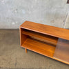 Mid Century Modern Low Glass & Mahogany Shelf Cabinet