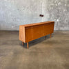 Mid Century Modern Low Glass & Mahogany Shelf Cabinet