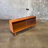 Mid Century Modern Low Glass & Mahogany Shelf Cabinet