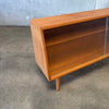 Mid Century Modern Low Glass & Mahogany Shelf Cabinet