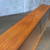 Mid Century Modern Low Glass & Mahogany Shelf Cabinet