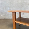Handmade Solid Oak Side Tables, Circa 1940