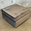 Mid Century Modern Olive Green Velvet Rolling Ottoman #1