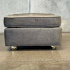 Mid Century Modern Olive Green Velvet Rolling Ottoman #1